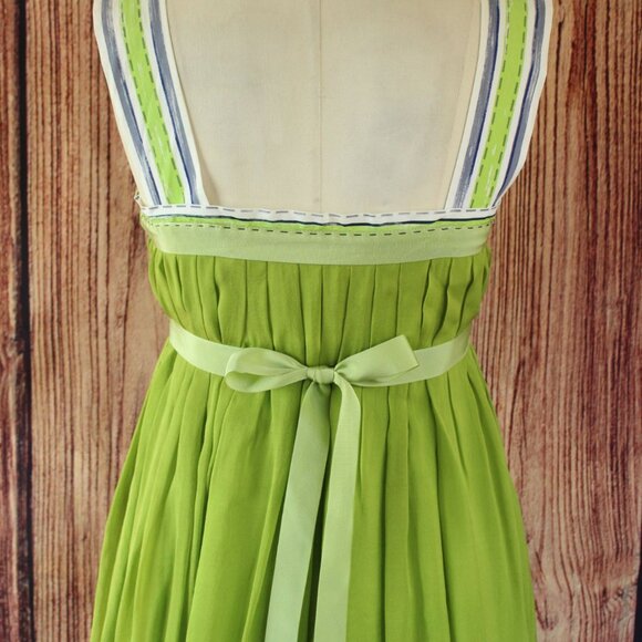 Philosophy by Alberta Ferretti Womens Mini Dress, Green Silk , Size 4, - Picture 11 of 11